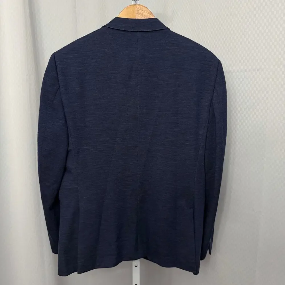 Loro Piana J Hilburn Blazer Mens 42S Wool Silk Knit Navy Blue Preppy